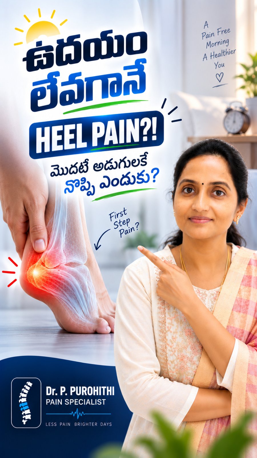 Reel cover: heel pain in the morning, in Telugu