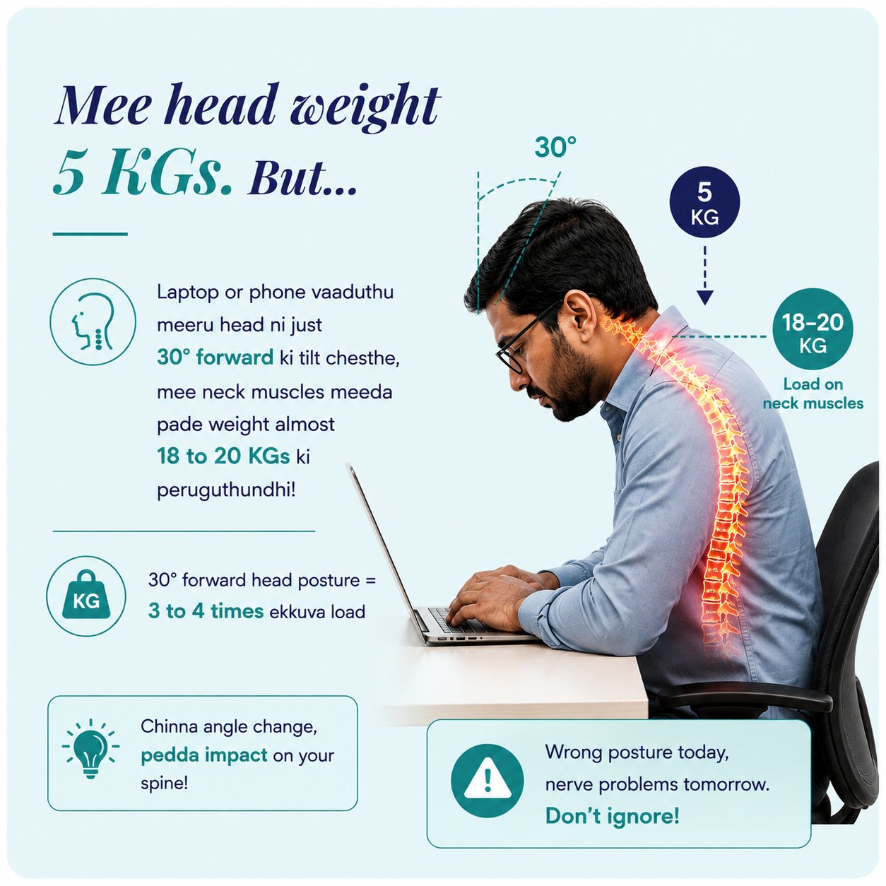 Carousel slide: your head weighs 5 kg