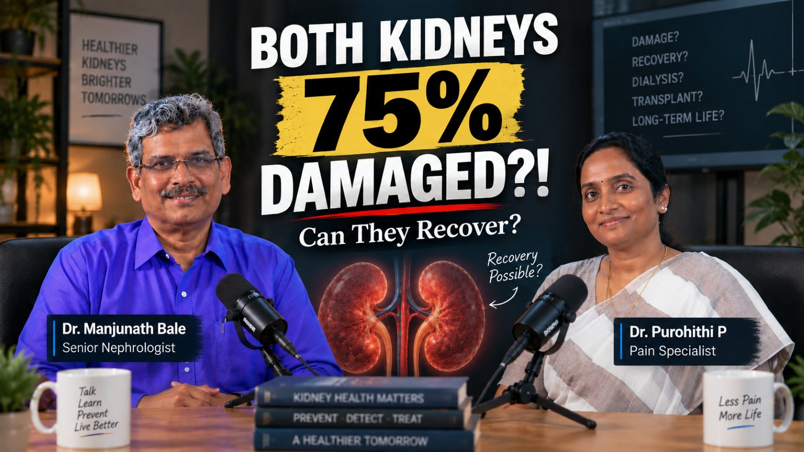 Podcast thumbnail: both kidneys 75% damaged, can they recover